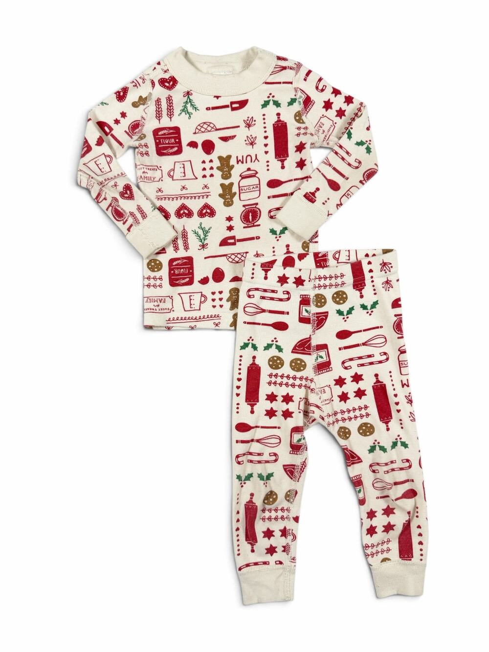 Hanna Andersson Toddler Christmas Baking Organic Cotton Pajama Set Size 2